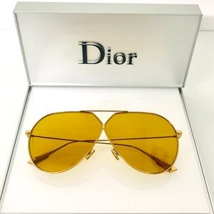 NWT Dior STELLAIRE 3 J5G70 Gold Yellow Sunglasses
